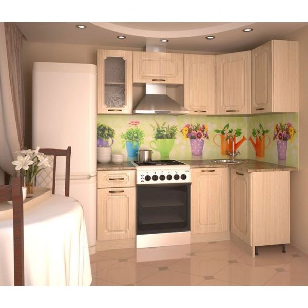 Кухонный гарнитур, грецкий орех 12, 2000 ? 1100 мм, правый