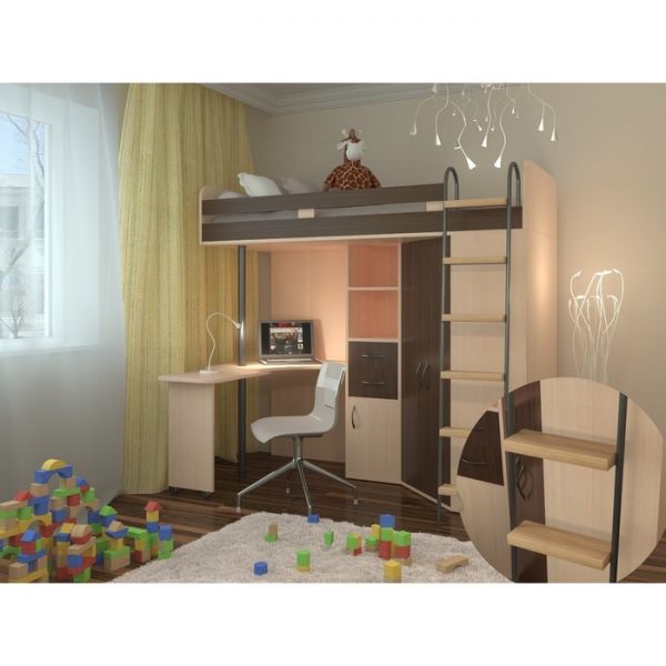 Детский комплекс «М-85», цвет дуб молочный/орех