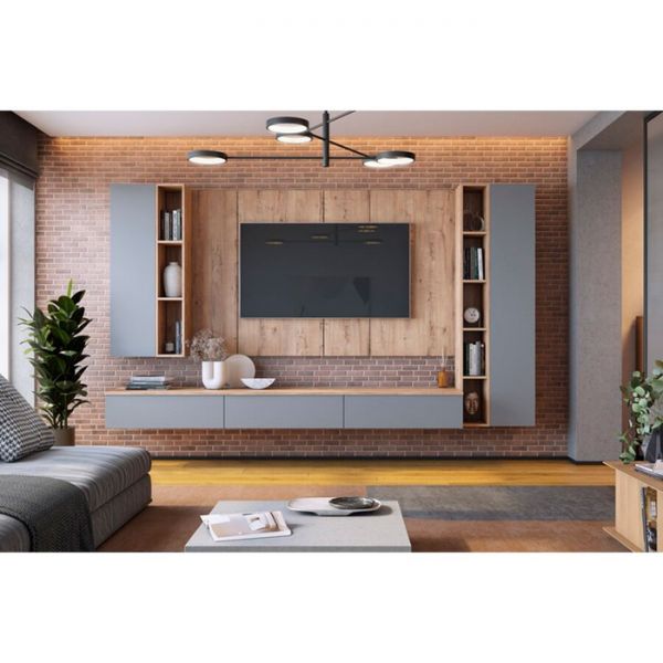 Полка с перегородками 1200 Сканди 200х314х1200 дуб бунратти