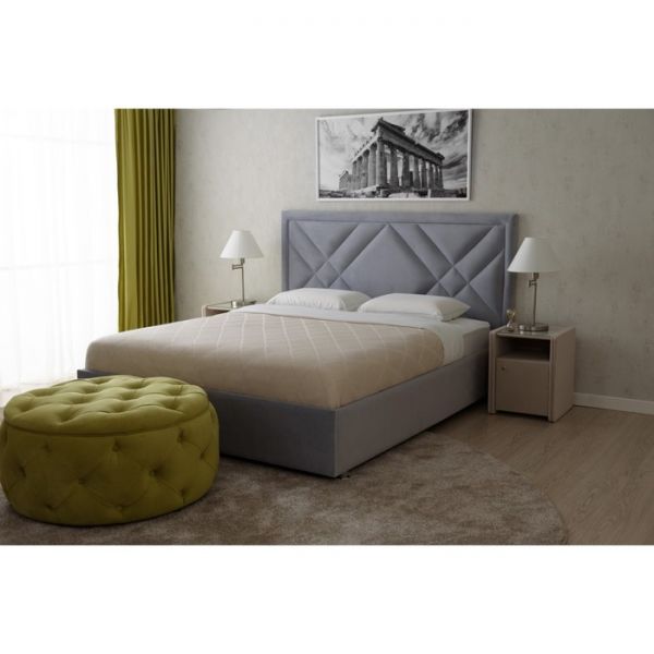 Кровать «Акрополь» с ПМ, 140 ? 200 см, ЭКО ПМ деревянный каркас, 1 ящик, цвет velutto 51