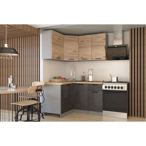 Шкаф навесной угловой Лофт 600х600х720 Рустик натур