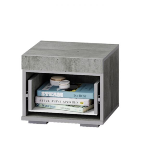 Тумба прикроватная Инстайл 502х382х363 метрополитан грей/белый глянец