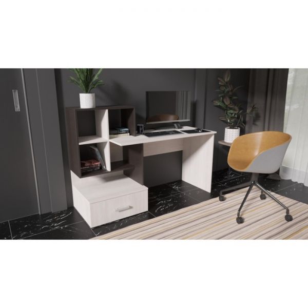 Стол компьютерный №8, 1500х550х1050, Сандал светлый/Венге