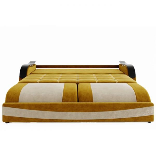 Прямой диван «Рим», механизм выкатной / еврокнижка, ППУ, велюр, цвет селфи 01 / селфи 15