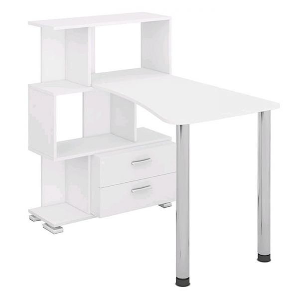 Стол-стеллаж «СЛ-5-3СТ-2», с ящиками, 3 этажный, 750 ? 1182 ? 1060 мм, цвет белый