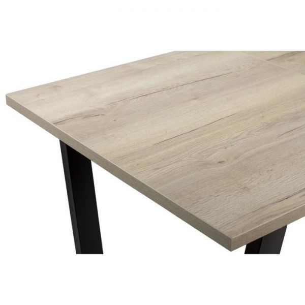 Стол АТЛАНТ-07 1400/2000*900х750 Галифакс белый/Опора АТЛАНТ-Черный матовый