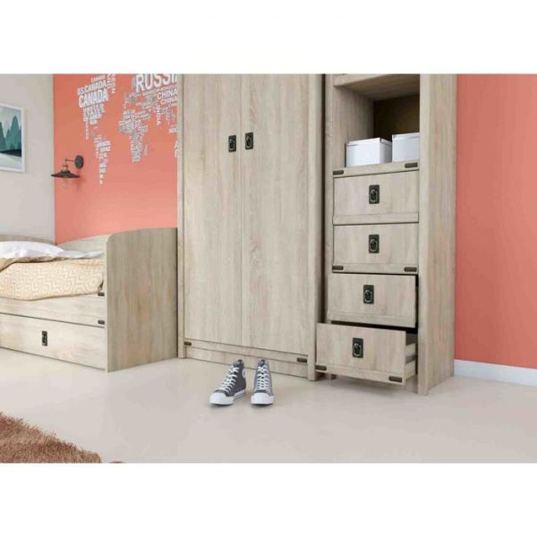 Шкаф-пенал «Валенсия», 4 ящика, 500 ? 450 ? 2090 мм, цвет дуб сонома