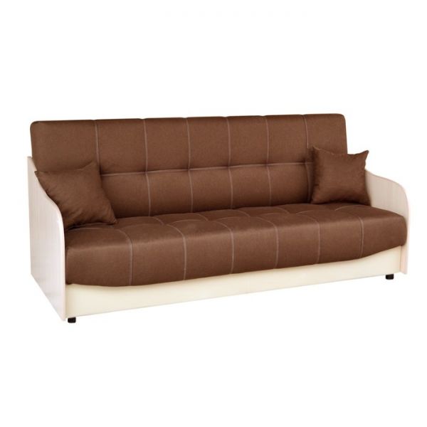 Диван "Домино" ткань Калифорния 155 / экокожа коричневый/ ЛДСП Венге