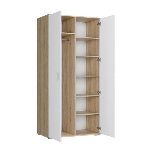Шкаф ЛАЙТ, 2100х1000х570 Белый/корпус Дуб Сонома