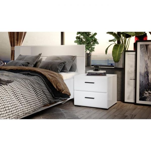 Тумба прикроватная «Йорк», 502 ? 446 ? 442 мм, цвет белый / белый глянец