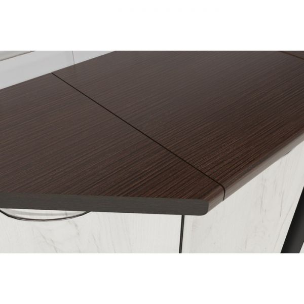 Кухонный угловой гарнитур Лоретта гранд прайм 2600х1400 Венге/дуглас темный/Дуб грей