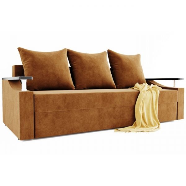 Прямой диван «Манго», механизм еврокнижка, ППУ, велюр, цвет селфи 01