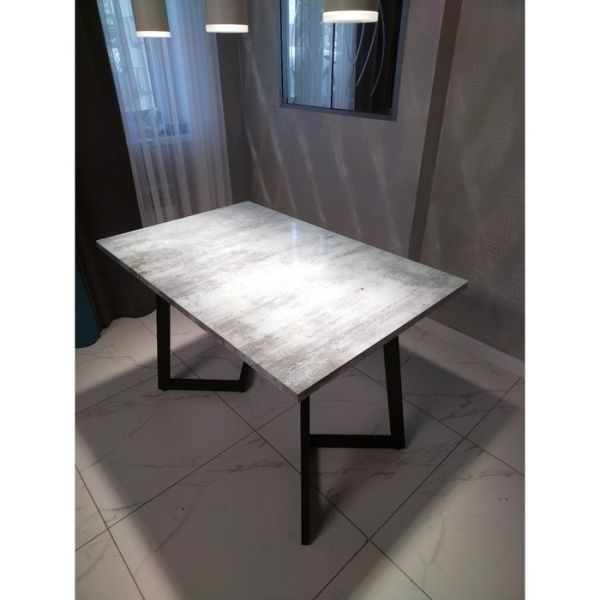 Нераздвижной стол «Фагот», 1100 ? 700 мм, фотопечать, цвет чёрный / бетон