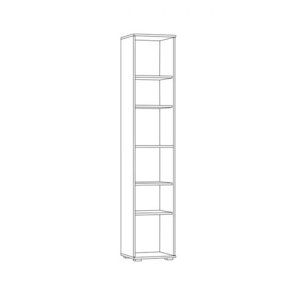 Пенал со стеклом Бостон 13.155, 386х351х1944, Дуб элегантный/Милк рекамо софт