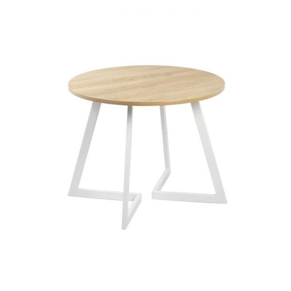 Стол ГЕРМЕС D-1050 Дуб Небраска/Опора Гермес, Гаспар-К, Белый глянец