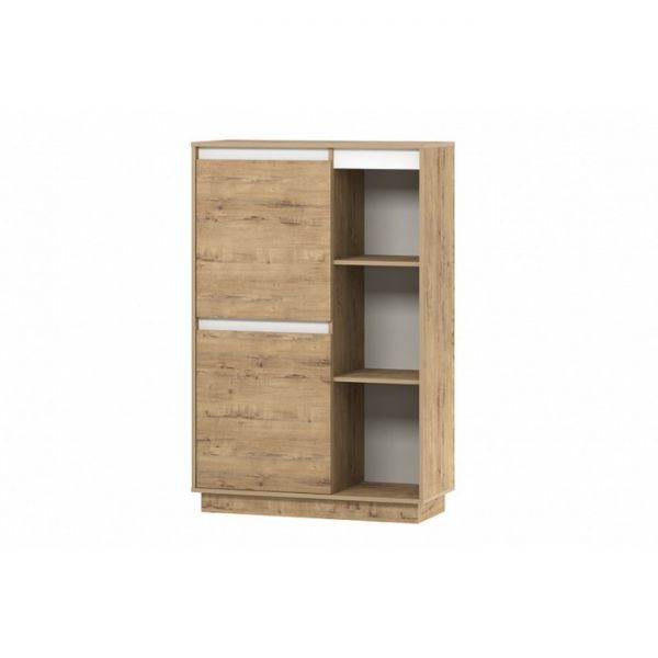 Шкаф Virginia Левый, 11.85, 942х400х1434, Белый Скандинавский/Дуб Бунратти