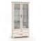 Шкаф 2х створчатый со стеклом для гостиной Мирелла, 1077х396х2097, Бодега светлая