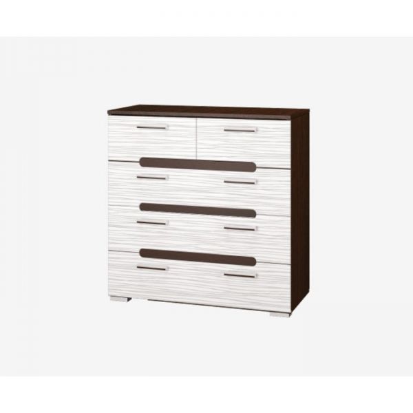 Комод ВИКА 915х446х902 венге/ МДФ белый страйп