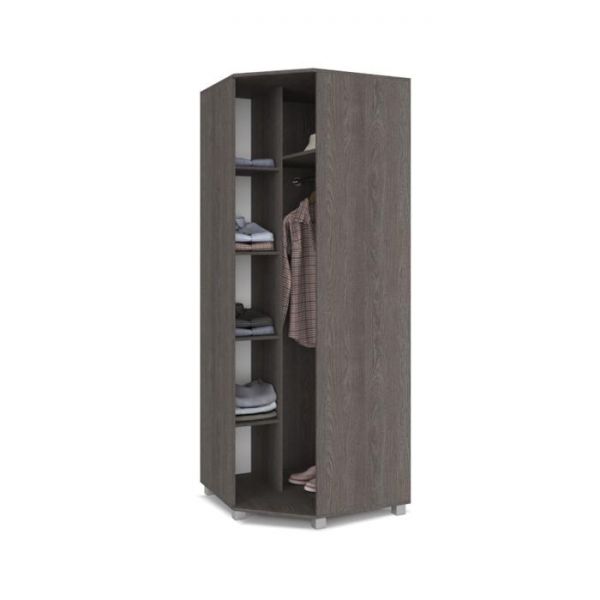 Шкаф Ева Е58 520х800х2100 угловой с зеркалом Анкор темный/светлый