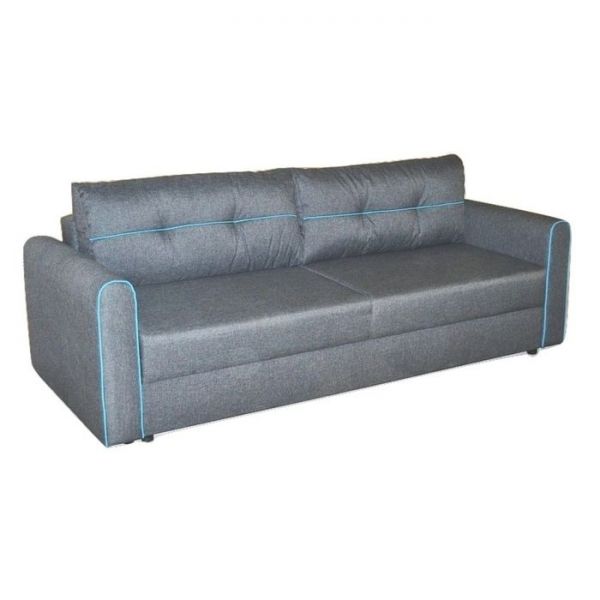 Диван «Амур 1», обивка «джой графит»/кант «нео азур»