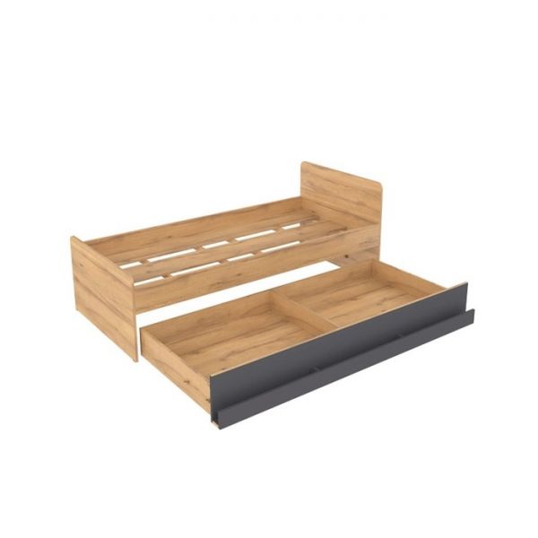 Кровать «Лойс 80», 2000 ? 900 мм, 1900 ? 800 ? 180 мм, дуб золотистый / графит