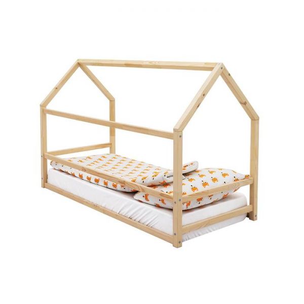 Детская кровать-домик Монтессори Бельмарко Svogen натура