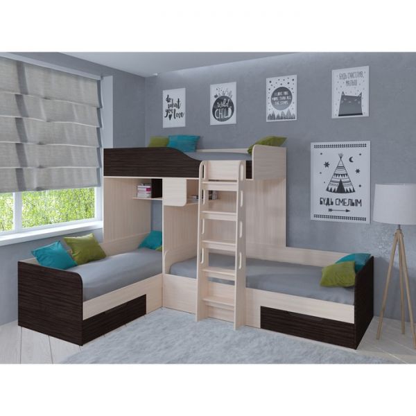 Детский комплекс «Трио», цвет дуб молочный/венге