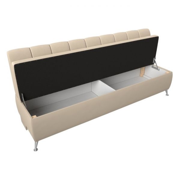 Кухонный прямой диван «Кантри», экокожа, цвет бежевый