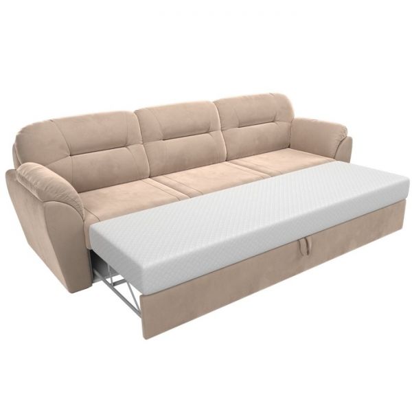 Диван прямой «Бостон», механизм дельфин, велюр, цвет бежевый