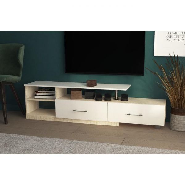 Тумба ТВ Стиль 3 , 1720х360х450, Дуб сонома/Белый