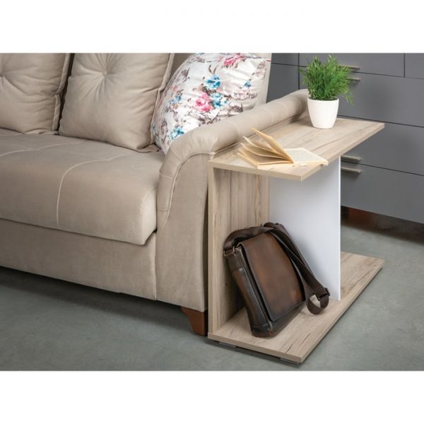 Стол приставной Лайт 03.289, 850х300х550, Дуб серый/Белый премиум