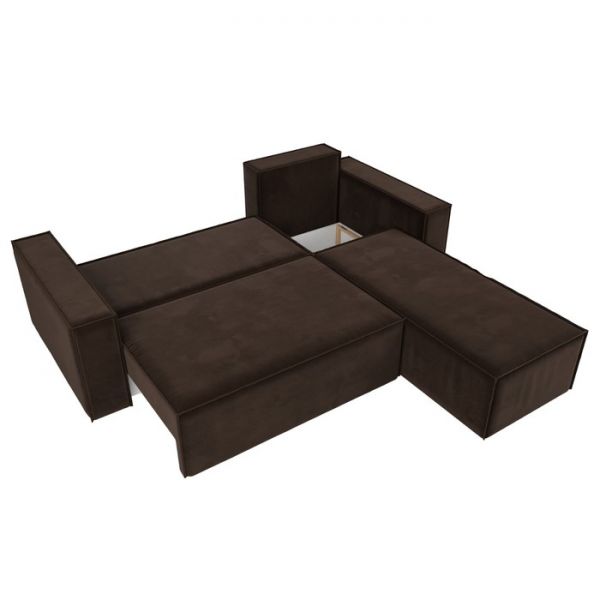 Угловой диван «Куба», механизм еврокнижка, микровельвет, цвет бежевый