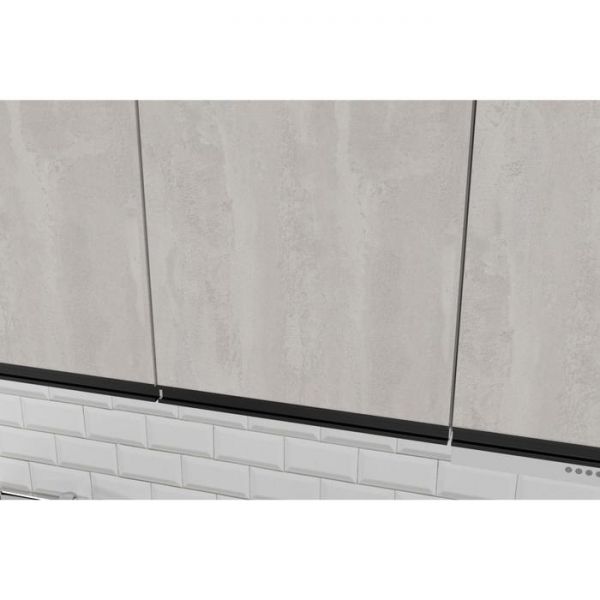 Кухонный угловой гарнитур Сюита мега прайм 2700х1500 Бетон светлый/Белый