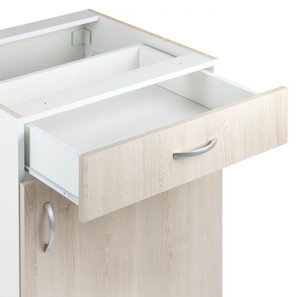 Шкаф напольный с 1 ящиком Комфорт 600х580х820 Сосна Аланд/Белый