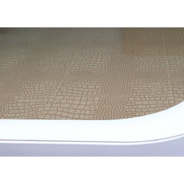 Стол не раздвиж Сочи-3 1100х700х750 белый/экокожа крокодил капучино/опоры массив