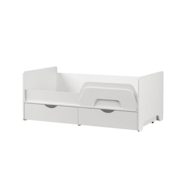 Кровать Уна с ящиками и бортом 11.22, с/м 1600х800, 1638х856х650, Белый