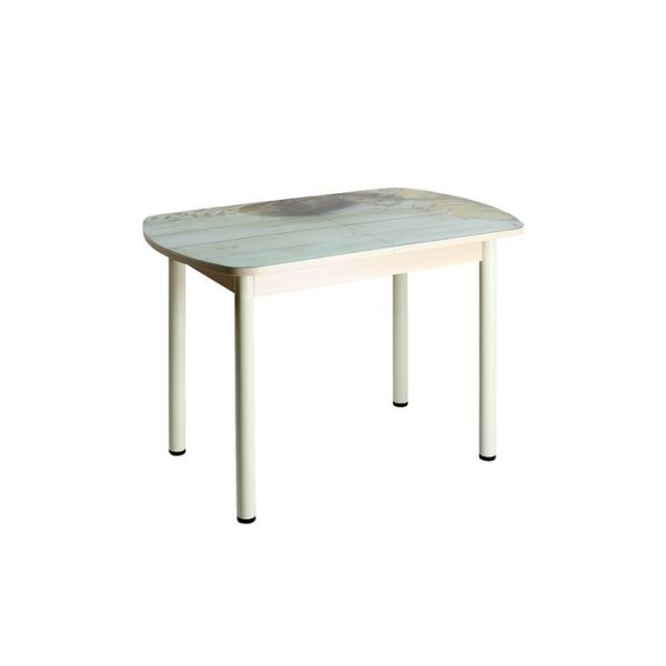 Стол раздвижной с фотопечатью Дэли, 1400(1800)х900х760, Дуб/Хлеб/Крашеные прямые