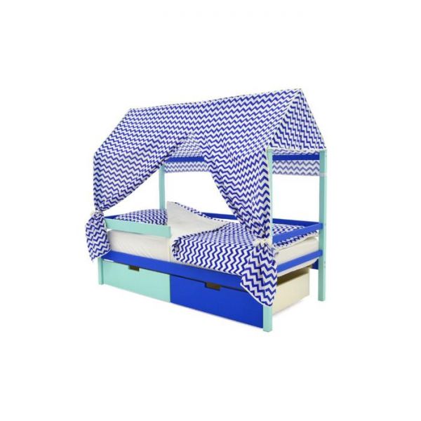 Детская кровать-домик Бельмарко Svogen мятно-синий