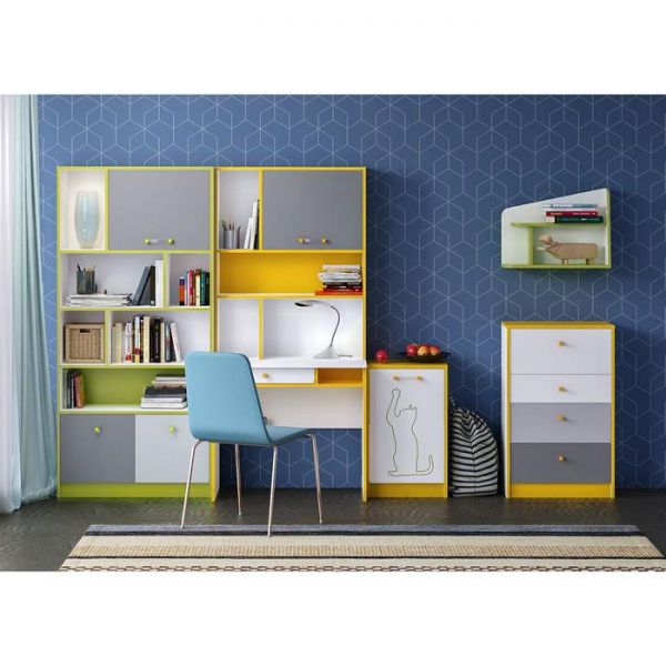 Стол письменный 12.41, 852х518х763, Лайм зеленый/Белый премиум