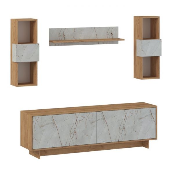 Гостиная Oskar mini 1600х343х500 Дуб золотой /Каспий Светлый