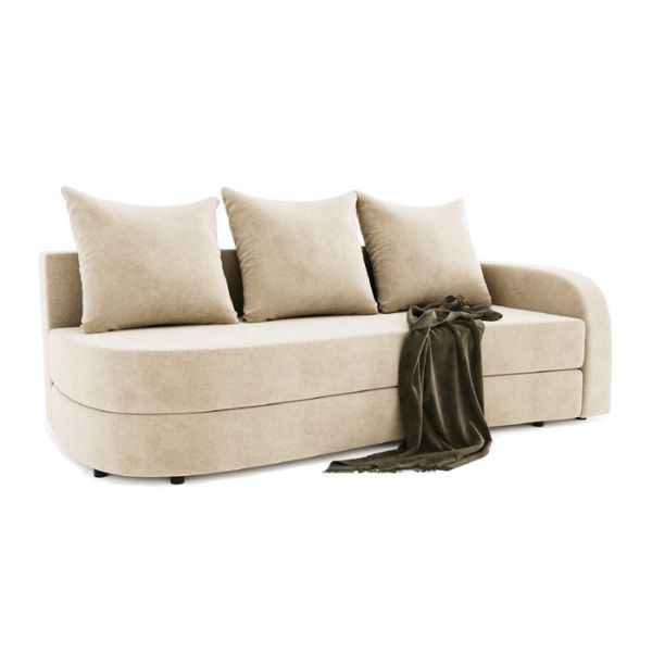 Диван прямой «Гитара», еврокнижка, ППУ, велюр, локоть правый, цвет селфи 01