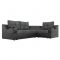 Угловой диван «Митчелл», механизм еврокнижка, цвет серая рогожка / чёрная экокожа