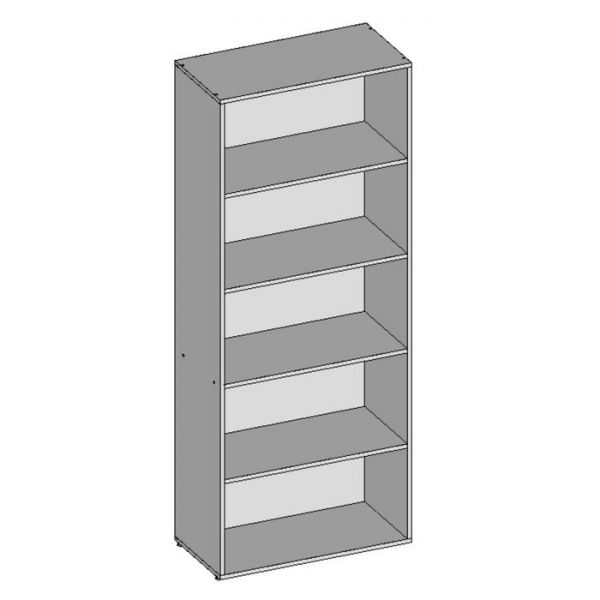 Шкаф стеллаж НШ-1, 760 ? 380 ? 1890 мм, белый шагр