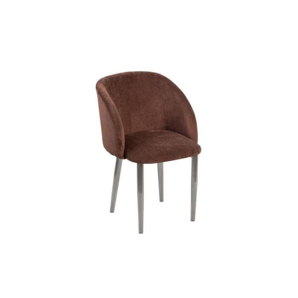 Стул Милли Вельвет 53 мокко/ Стандарт металл хром люкс