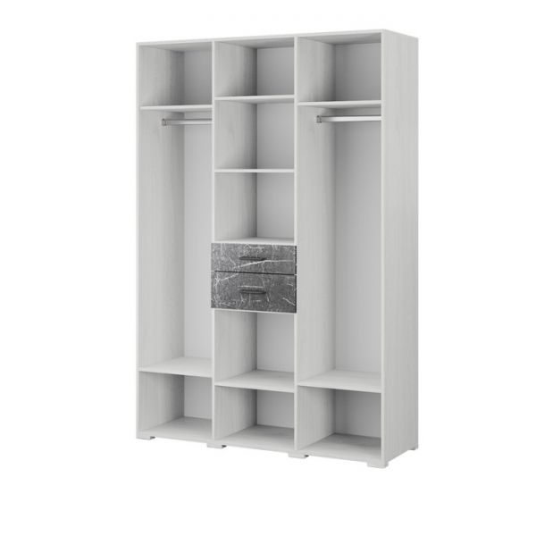 Шках трёхстворчатый Теана 1500х500х2200 ясень анкор светлый/МДФ мрамор дарк