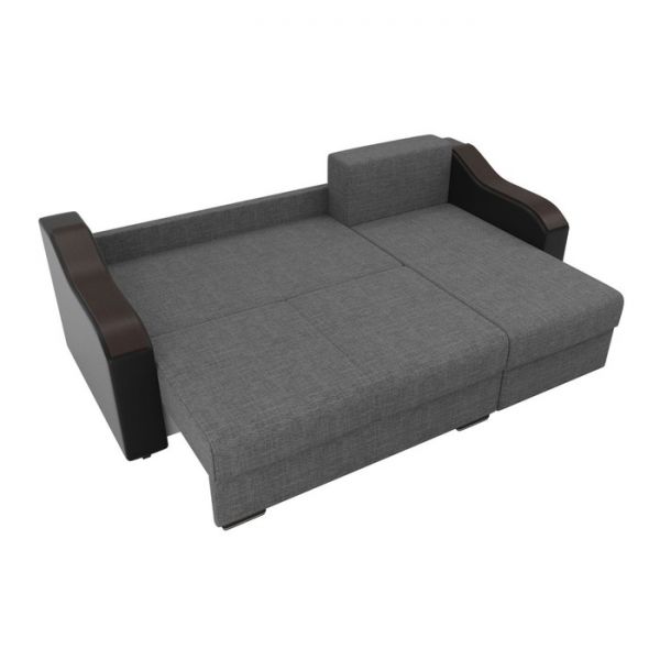 Угловой диван «Монако», механизм еврокнижка, рогожка, цвет бежевый / коричневый