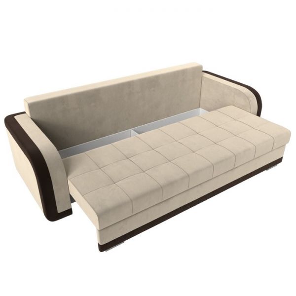 Диван прямой «Марсель», механизм еврокнижка, микровельвет, цвет бежевый / зелёный