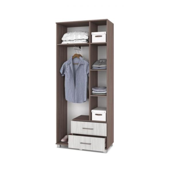 Шкаф трёхстворчатый Карина К33 с зеркалом и ящ 900x420x2100 Ясень шимо темный/светлый