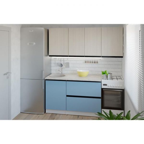 Кухонный гарнитур Соната макси 1800х600 Ясень шимо светлый,Капри/Белый