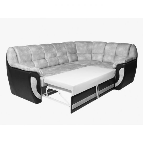 Угловой диван «Афина», механизм дельфин, велюр, цвет бежевый